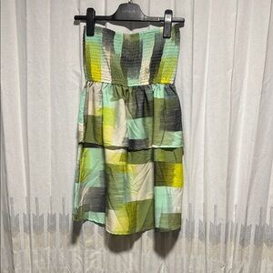 Chic Strapless Patchwork Dress